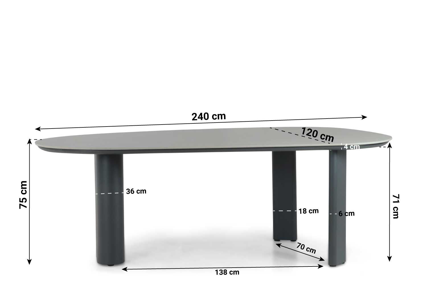 Coco Weave dining tuintafel 240 x 120 cm