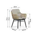Dining tuinstoel met afmetingen - aluminium met wicker thumbnail