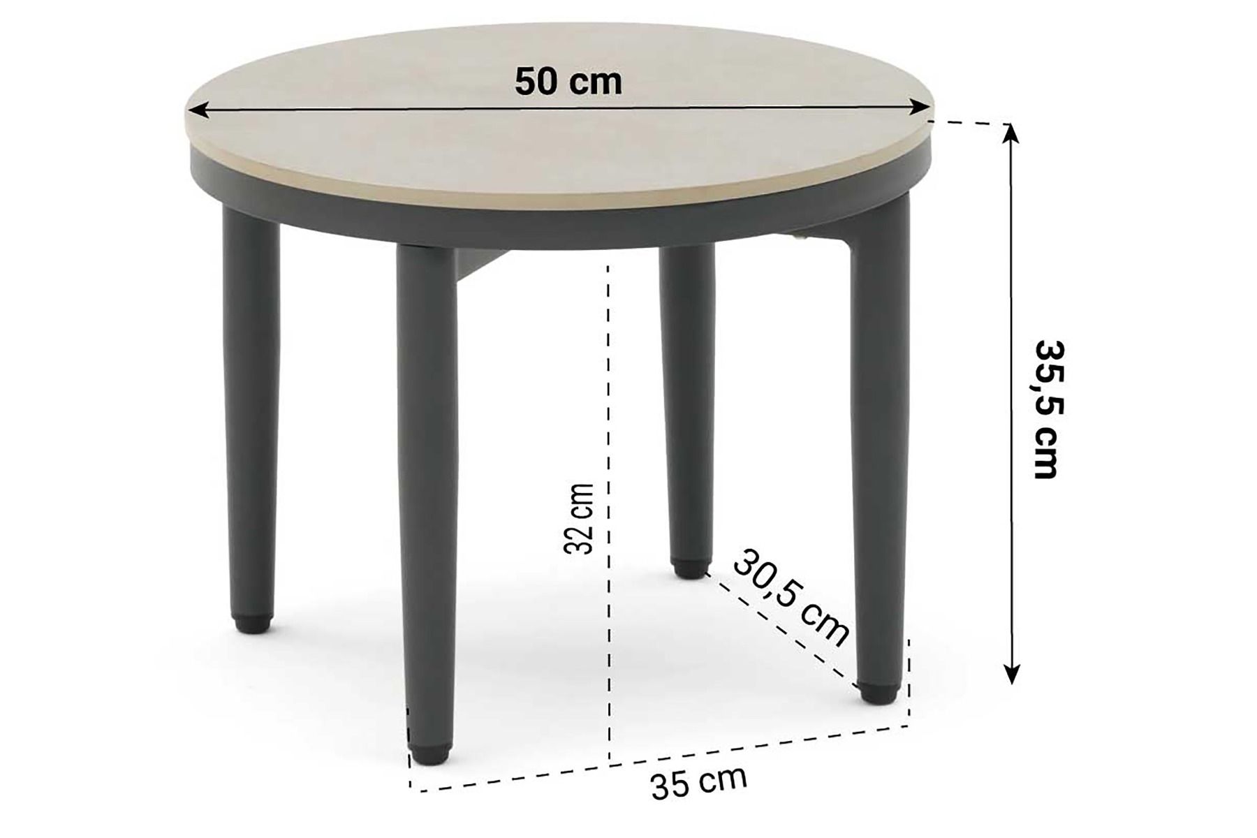 Coco Ibiza loungetafel ø 50 cm