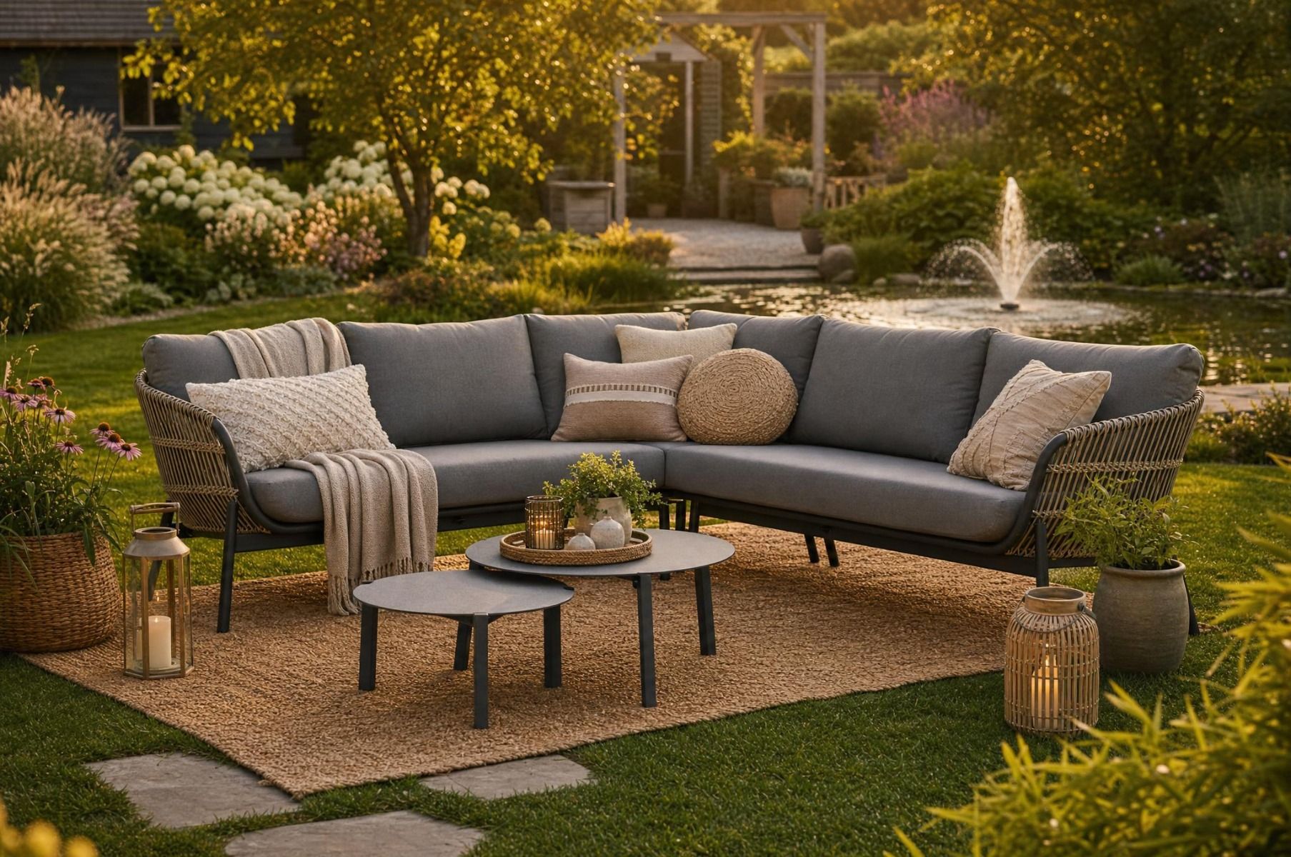 Coco Nathan/Rimini 60-75 cm hoek loungeset 5-delig