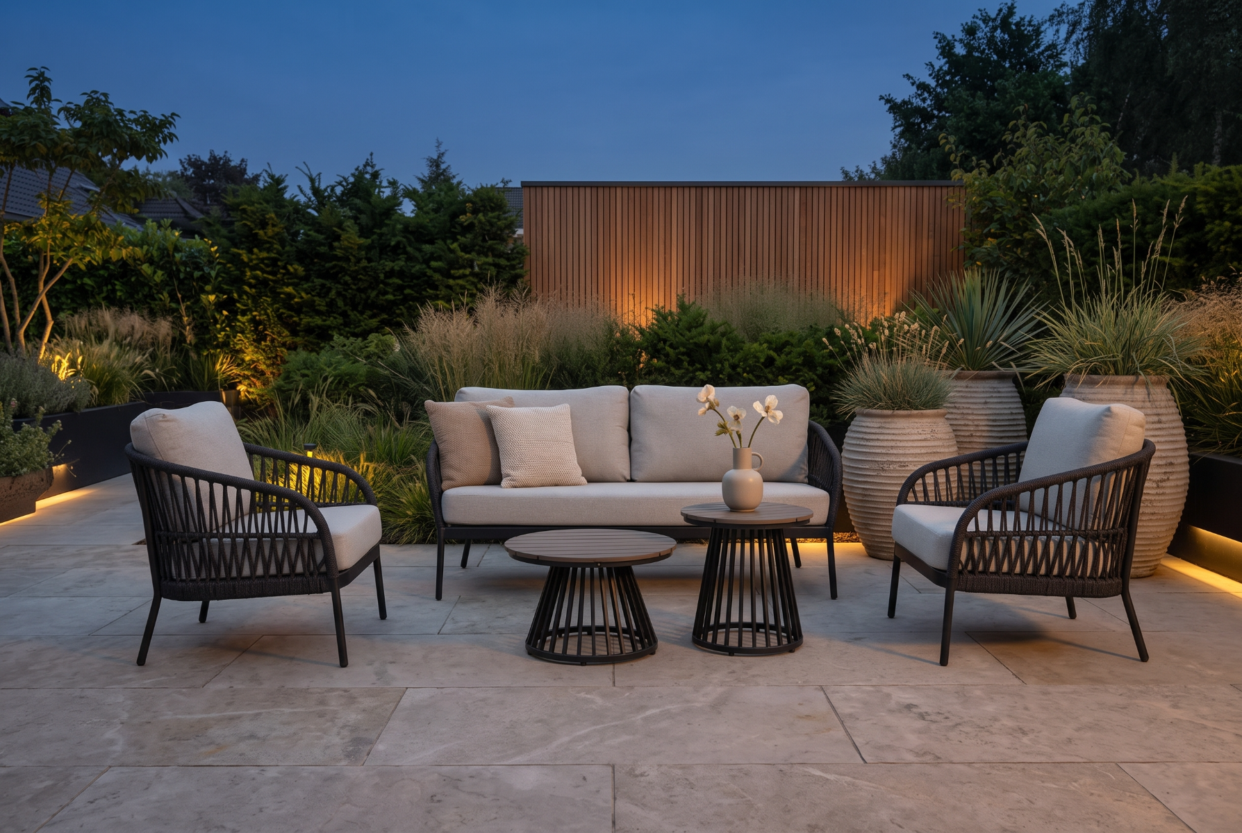 Coco Puerto/Sorrento 45/60 cm stoel-bank loungeset 5-delig