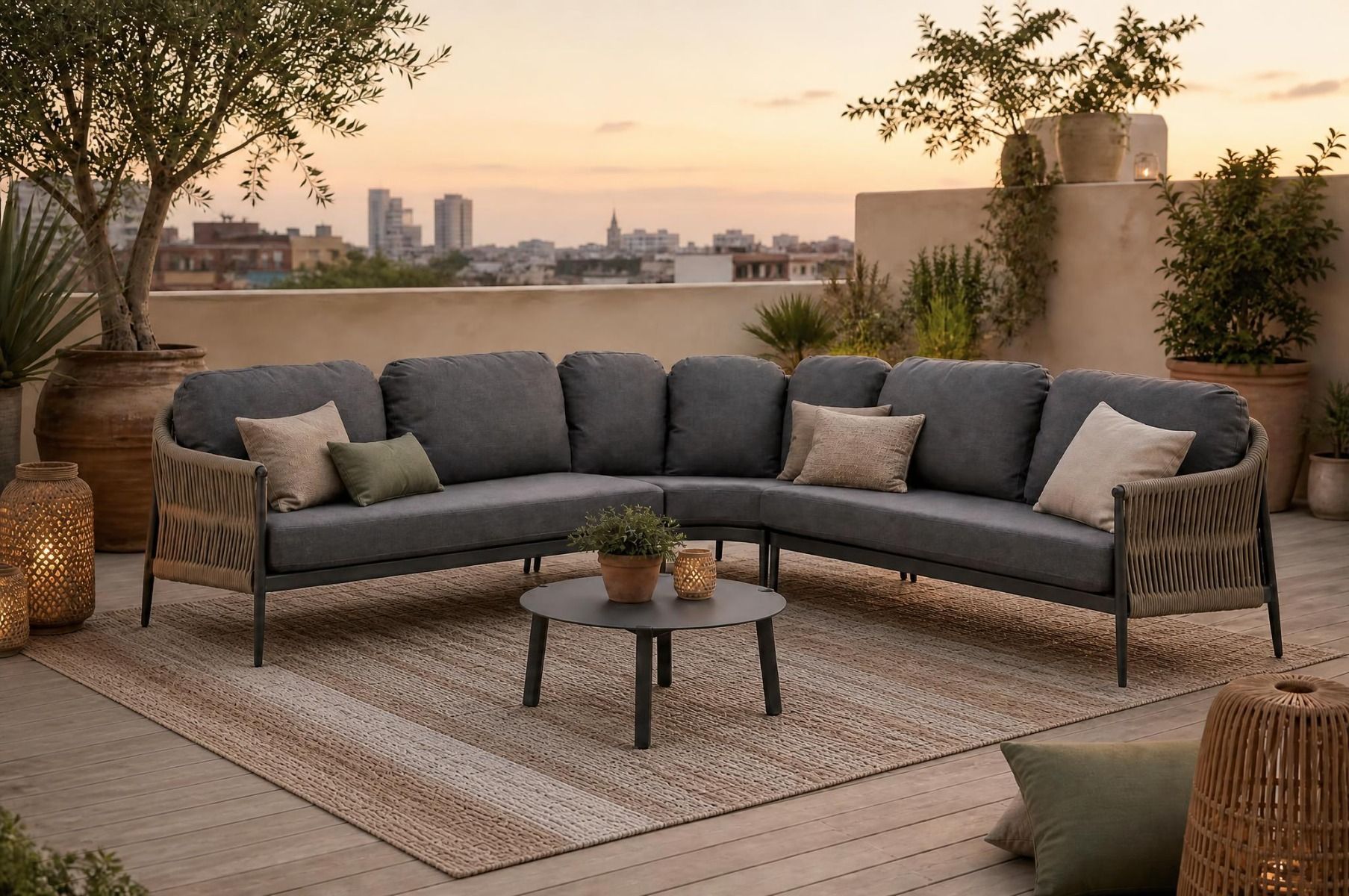 Coco Romeo/Rimini 75 cm hoek loungeset 4-delig