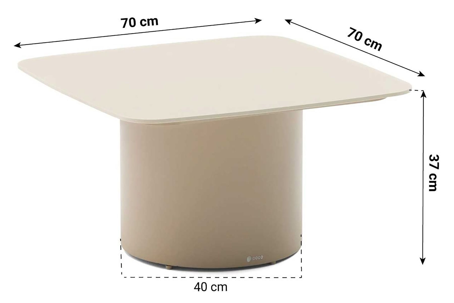 Coco Ronda lounge tafelset 50 cm + 70 cm