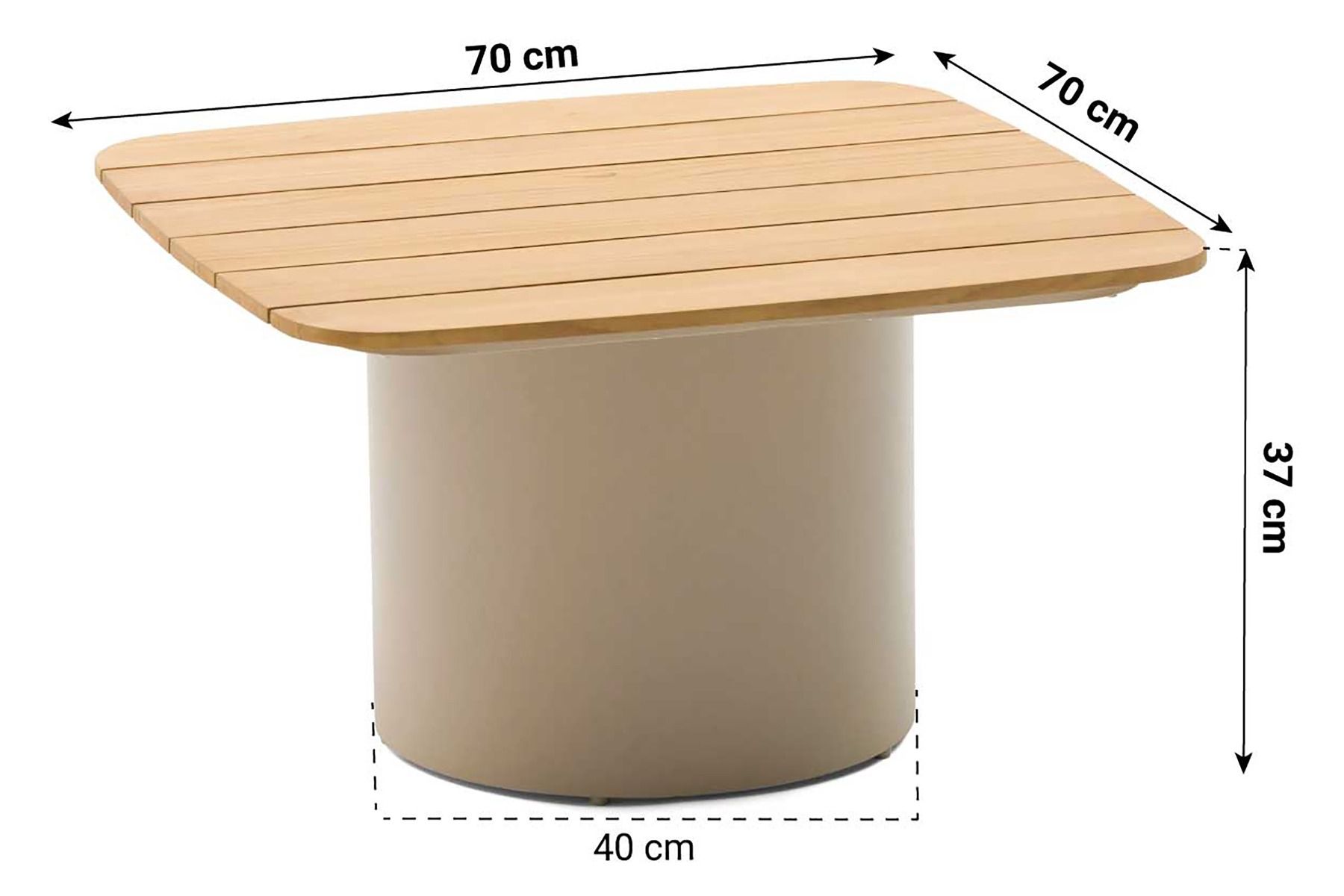 Coco Ronda loungetafel 70 x 70 cm