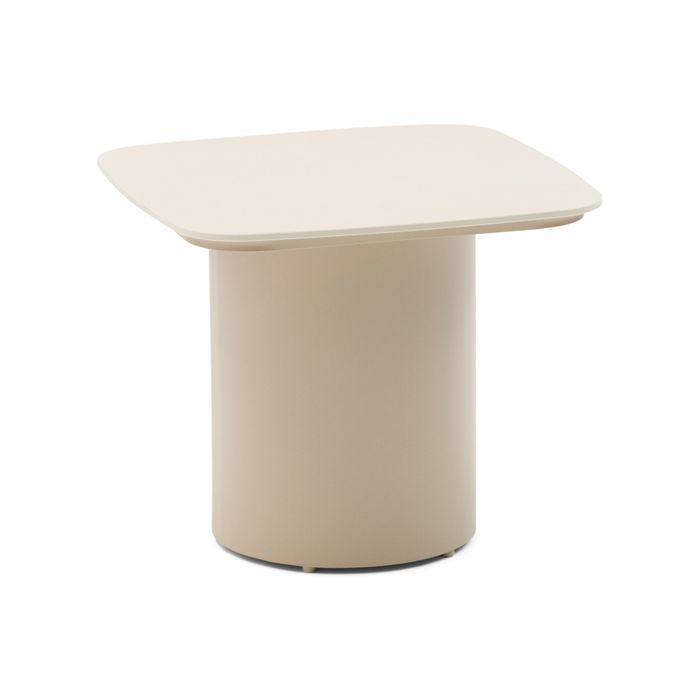 Moderne vierkante loungetafel met loft aluminium frame – vooraanzicht