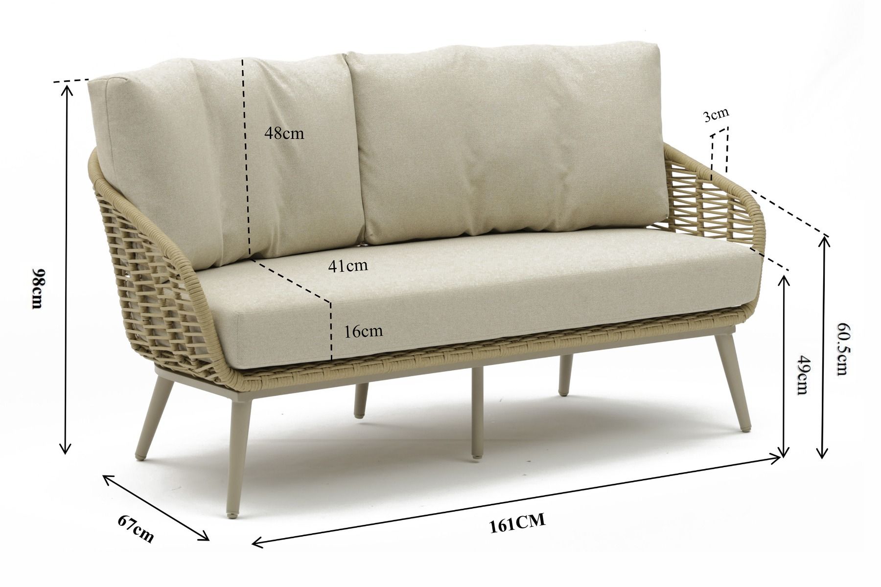 Coco Vinci/Ronda alu stoel-bank loungeset 5-delig