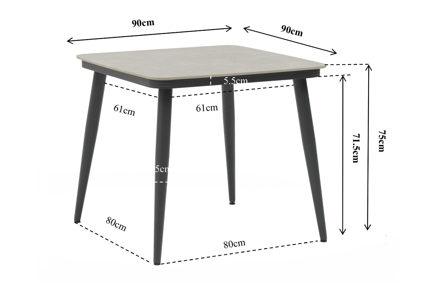 Coco Vienna dining tuintafel 90 x 90 cm
