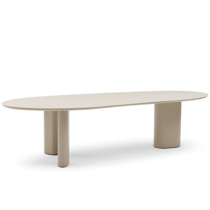 Moderne organische tuintafel met loft  aluminium frame – vooraanzicht