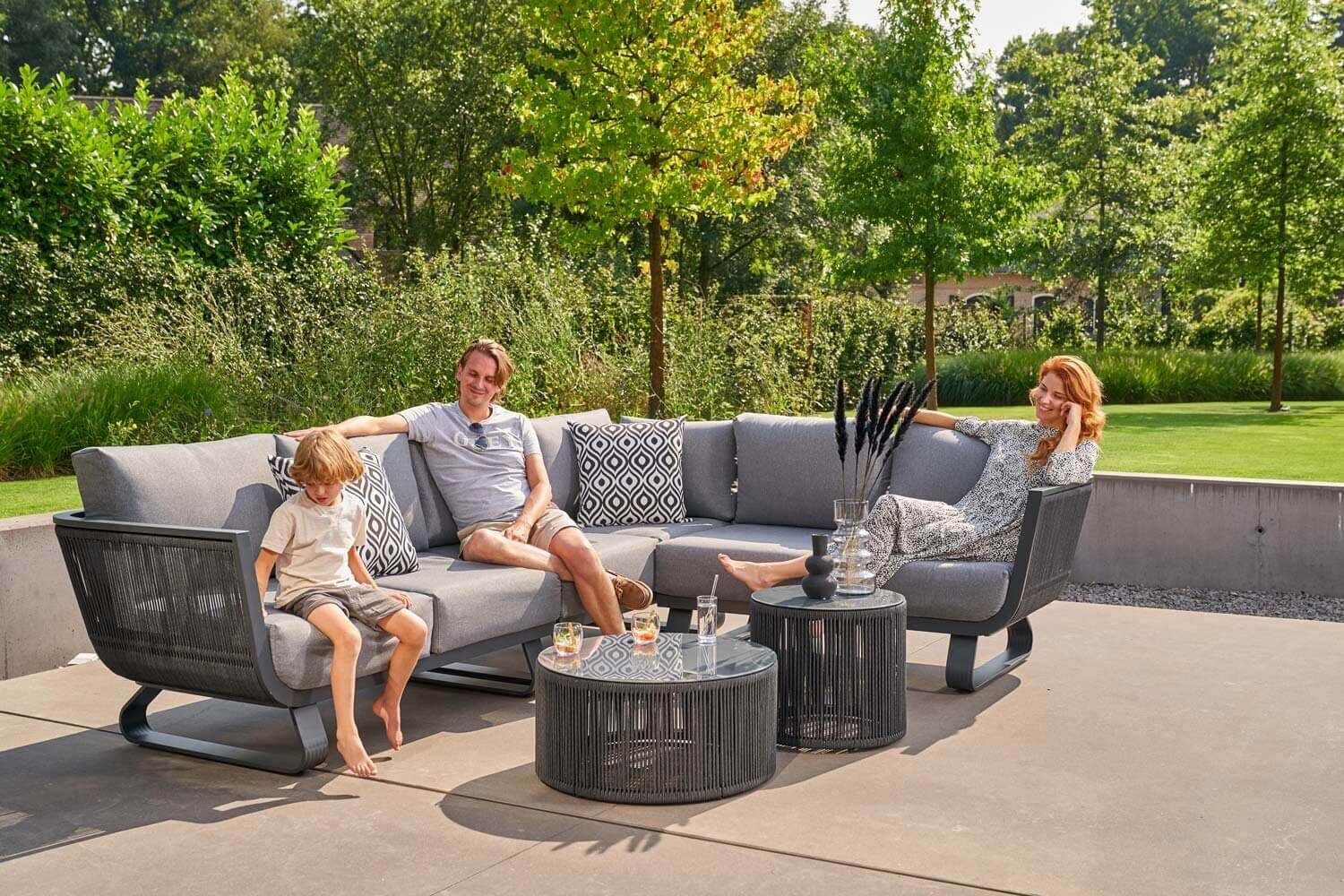 Santika Corniche chaise longue loungeset 4-delig rechts thumbnail