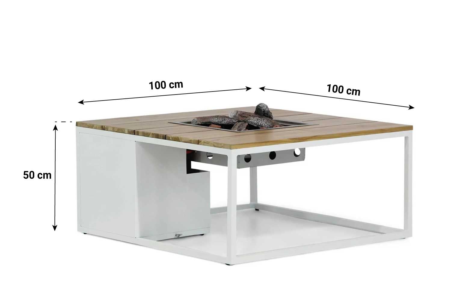Cosiloft lounge vuurtafel 100 x 100 cm