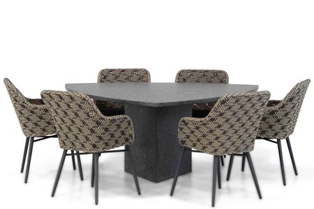 Lifestyle Crossway/Graniet 170 cm triangel dining tuinset 7-delig