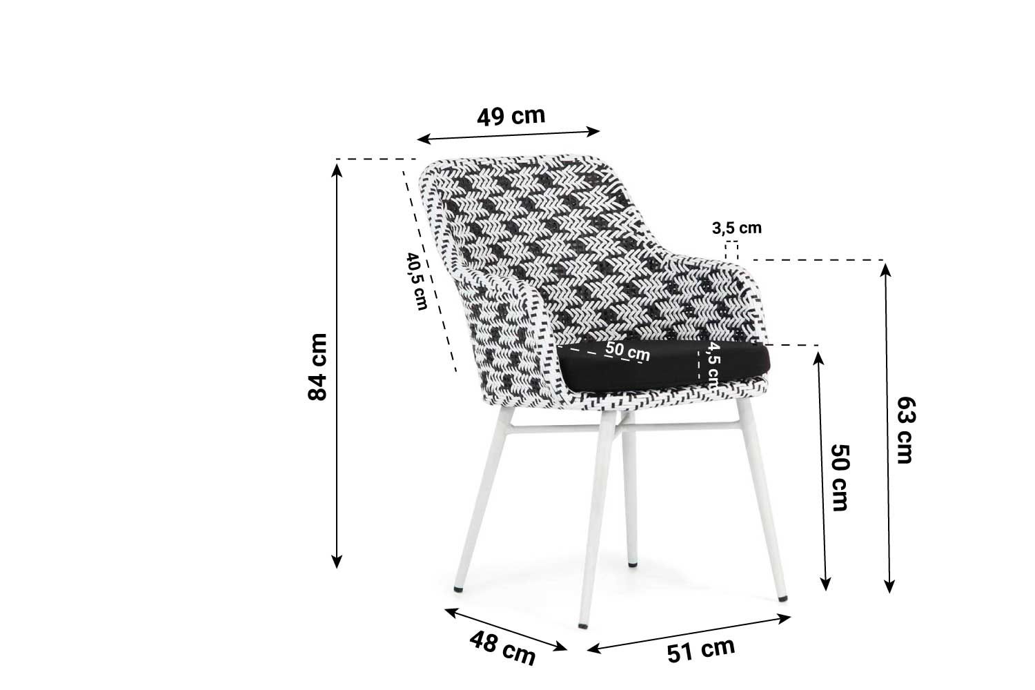 Lifestyle Crossway dining tuinstoel met wit onderstel thumbnail