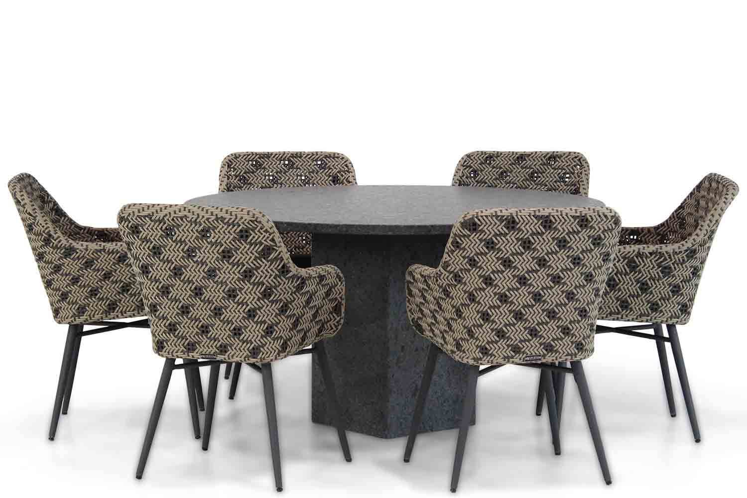 Lifestyle Crossway/Graniet 140 cm rond dining tuinset 7-delig thumbnail