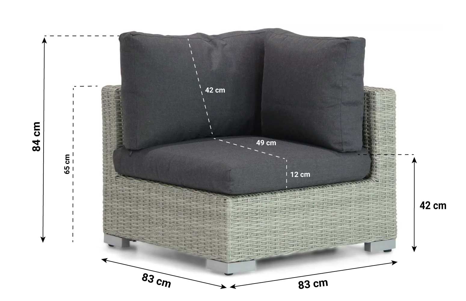 Garden Collections Cuba hoek module new grey
