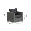 Lounge tuinstoel met afmetingen - antraciet wicker thumbnail