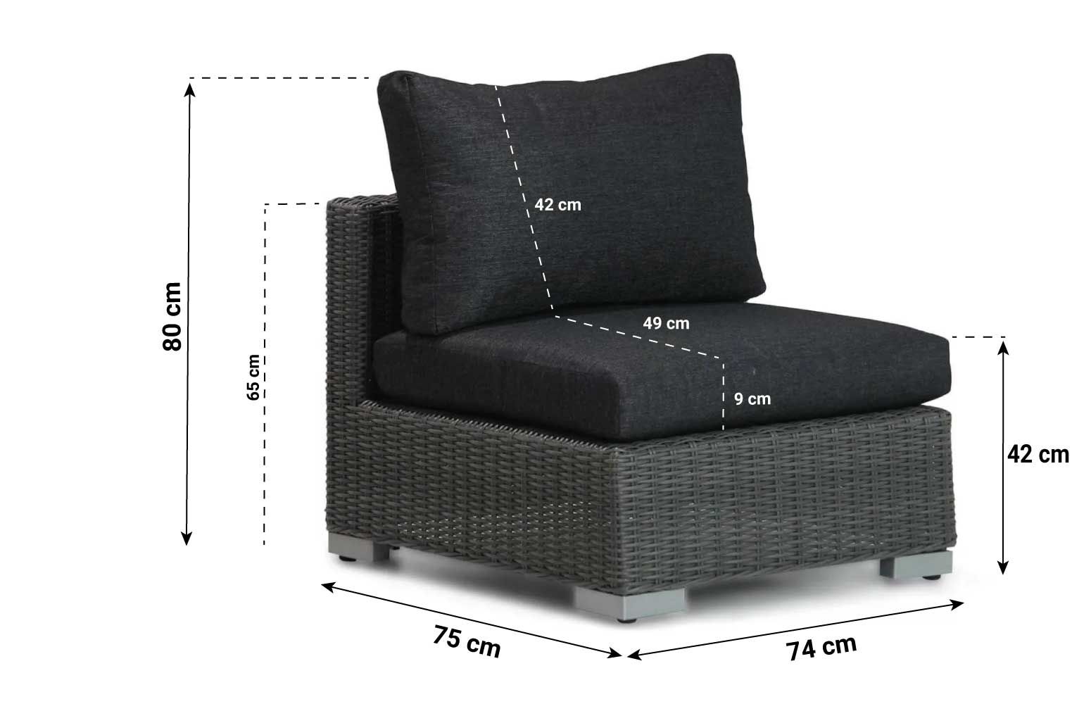 Garden Collections Cuba midden module off black