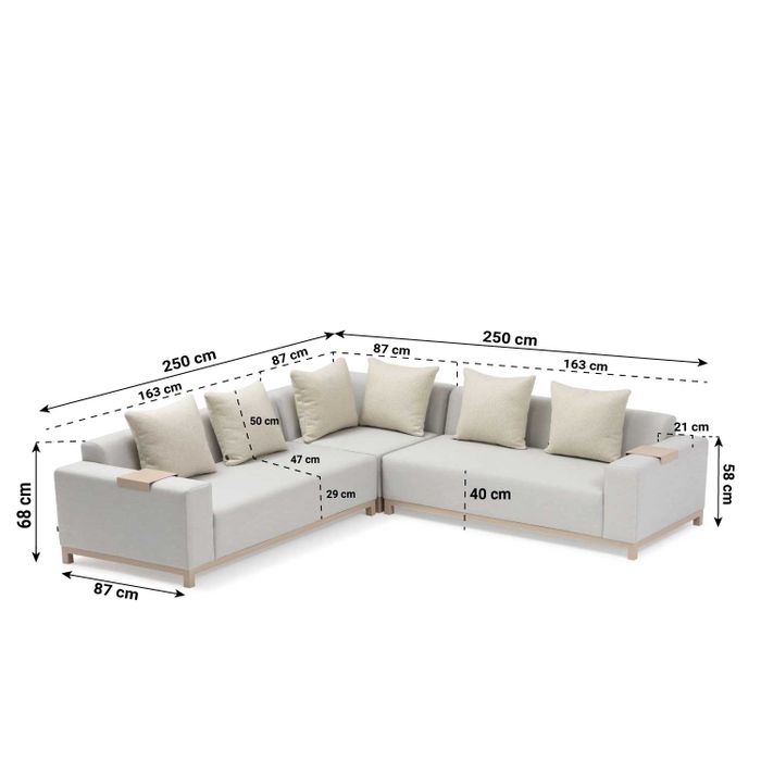 De Laan Soleil hoek loungeset 4-delig De Laan Soleil hoek loungeset 4-delig