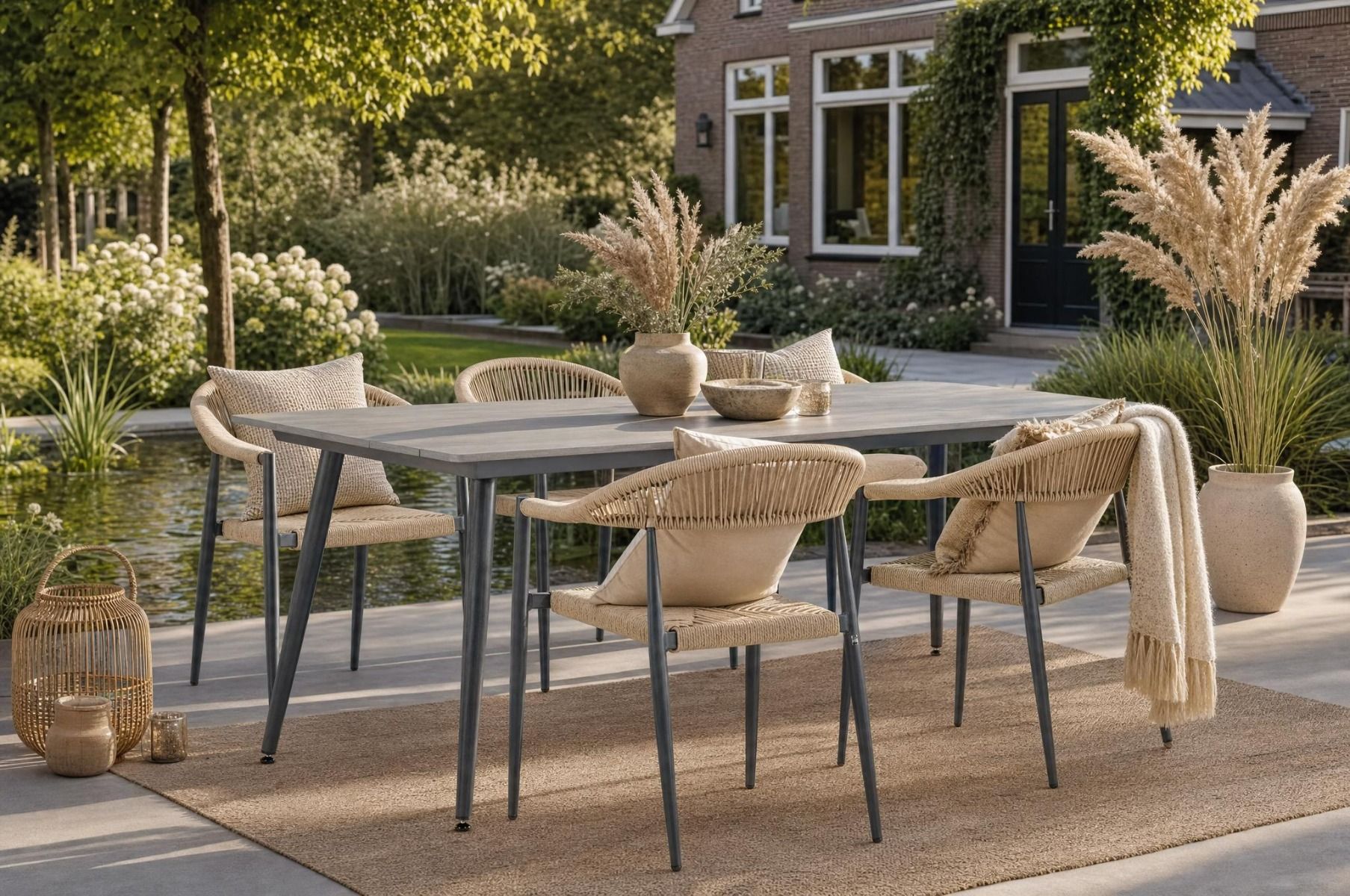 De Laan Granada/Matale 180 cm dining tuinset 5-delig