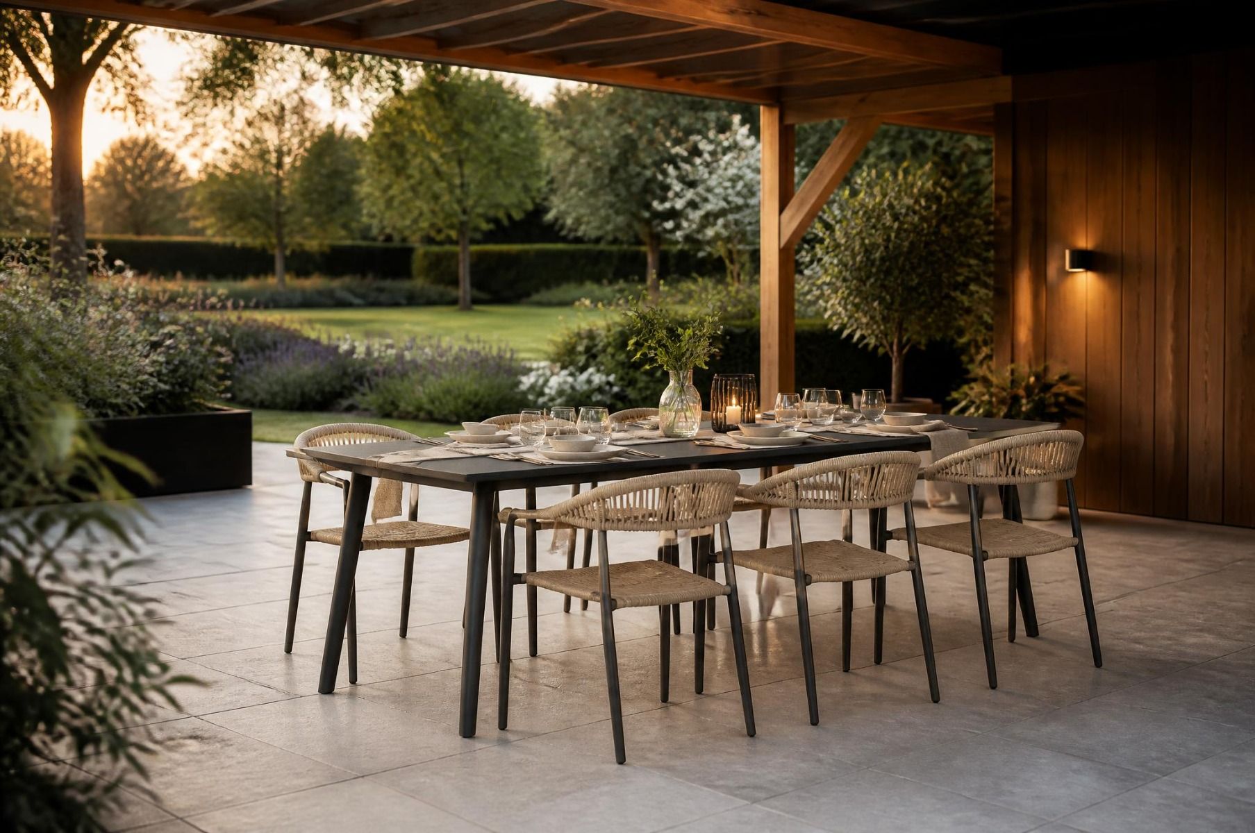 De Laan Catalone/Weston 160 cm dining tuinset 5-delig
