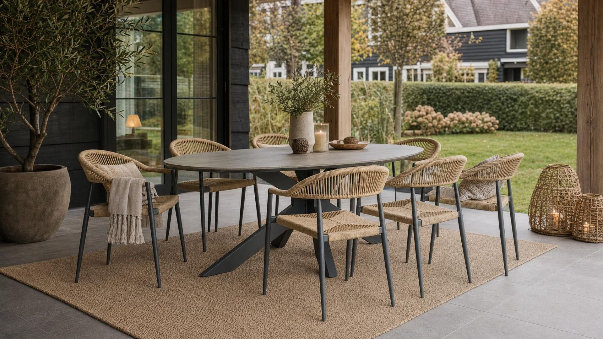 De Laan Granada/Matara 220 cm dining tuinset 7-delig