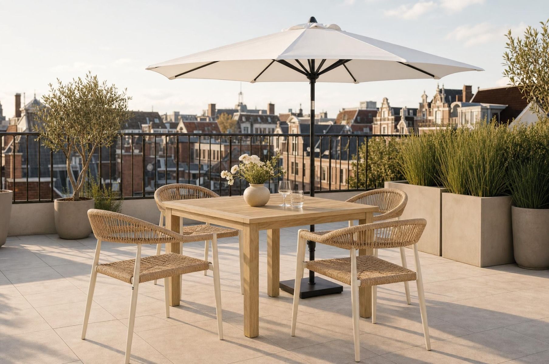 De Laan Granada/Weston 90 cm dining tuinset 5-delig