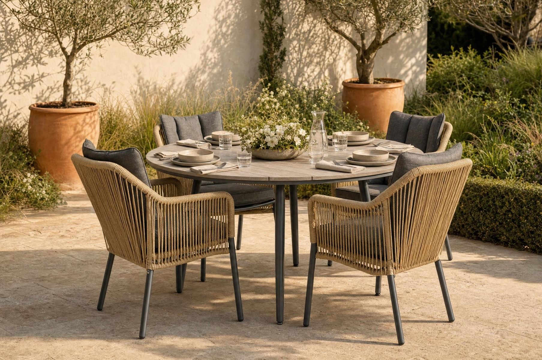 De Laan Marbella/Matale 125 cm dining tuinset 5-delig