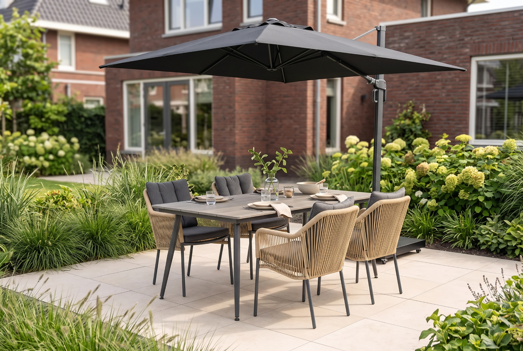 De Laan Marbella/Matale 180 cm dining tuinset 5-delig