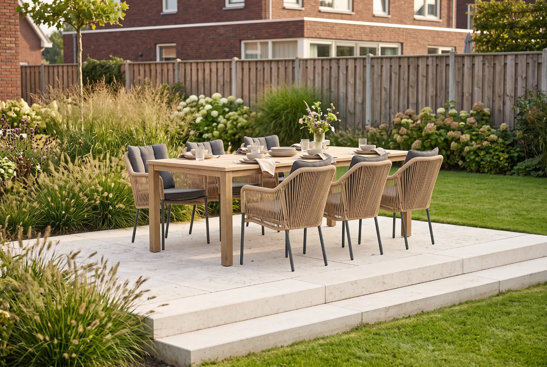 De Laan Marbella/Weston 210 cm dining tuinset 7-delig