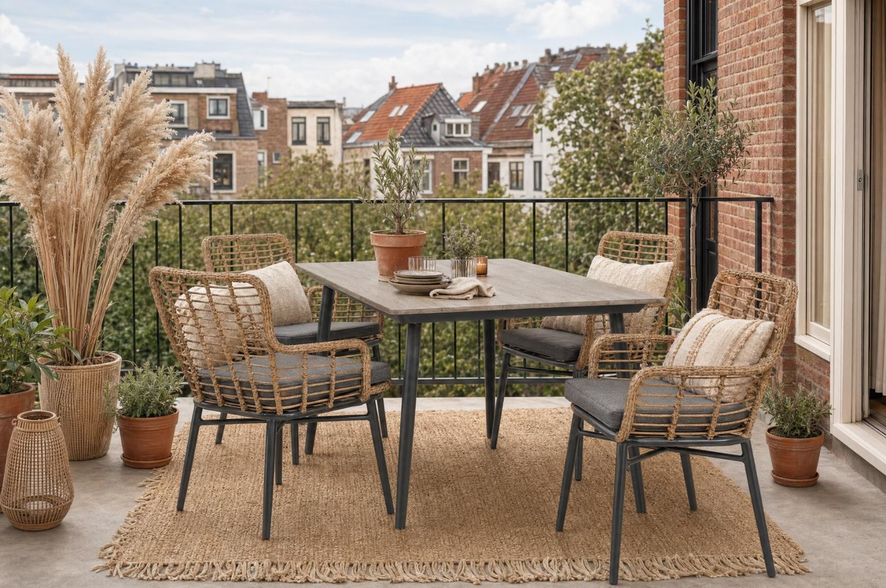 De Laan Toledo/Matale 180 cm dining tuinset 5-delig