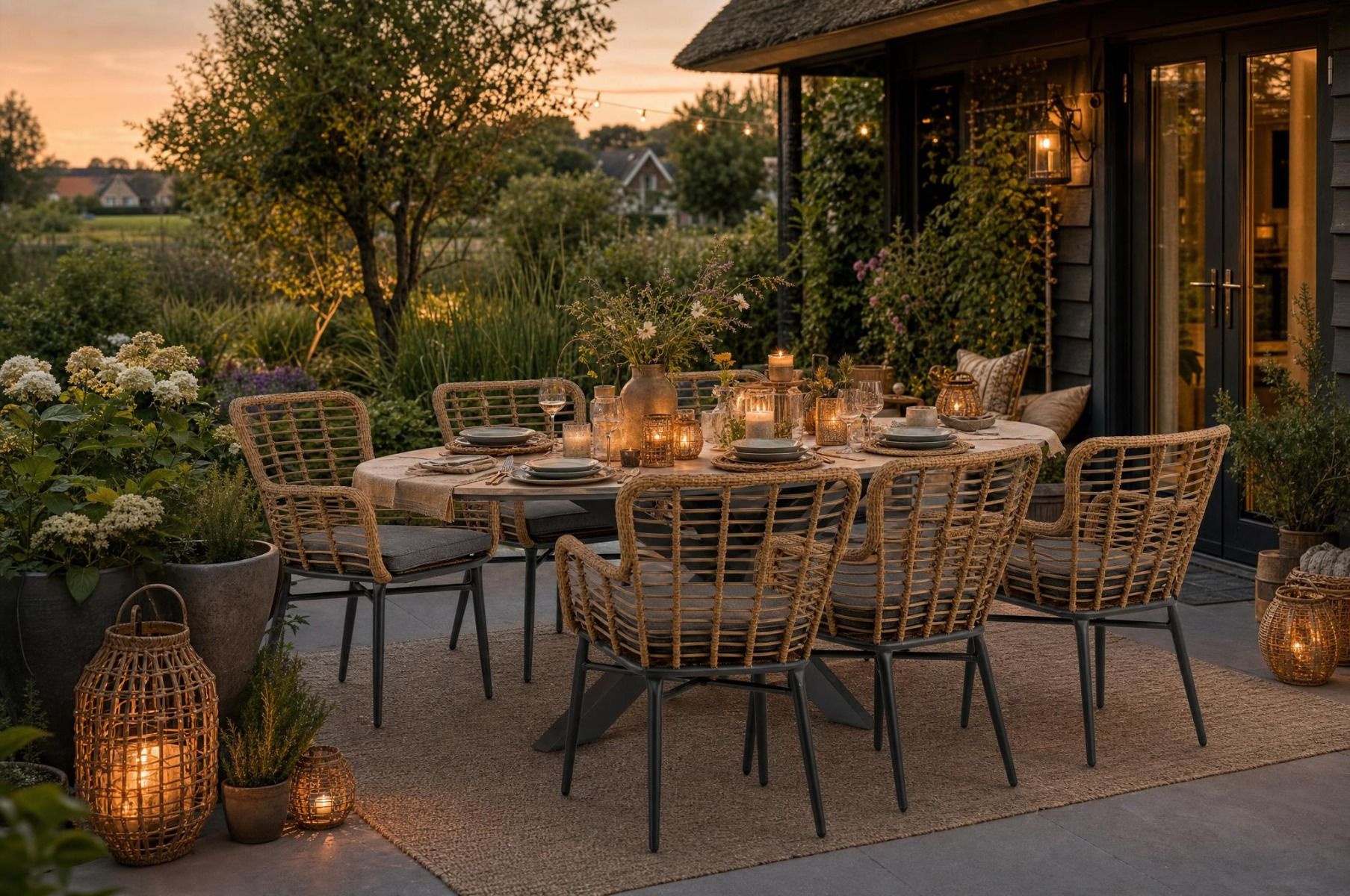 De Laan Toledo/Matara 220 cm dining tuinset 7-delig