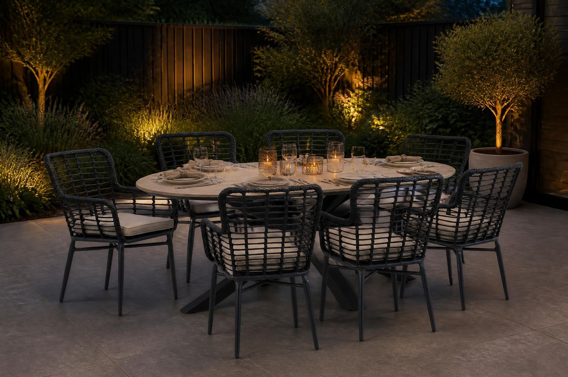 De Laan Toledo/Matara 220 cm dining tuinset 7-delig