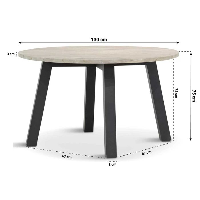 Hartman Sophie element/Derby 130 cm rond dining tuinset 5-delig