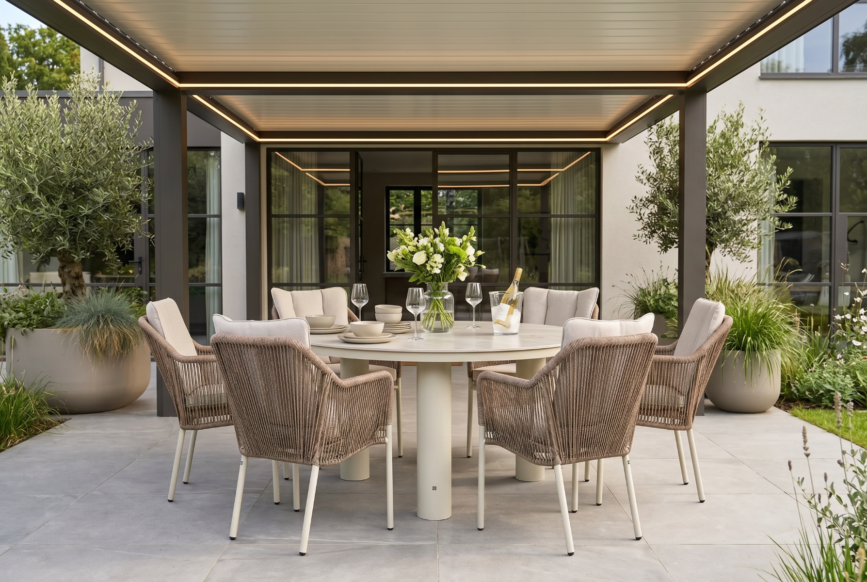Lifestyle Marbella/Arancia 150 cm dining tuinset 7-delig