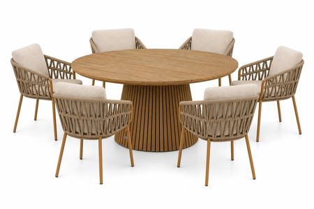 4 Seasons Outdoor Biarritz/Fungo 180 cm dining tuinset 7-delig