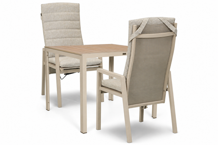 Lifestyle Vivaro/Creta 90x90 cm dining tuinset 3-delig