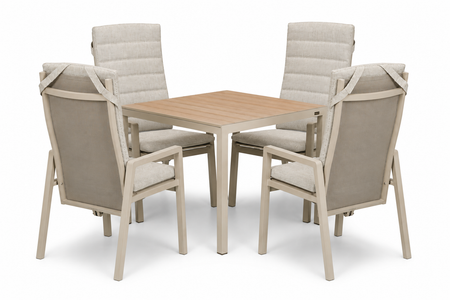 Lifestyle Vivaro/Creta 90x90 cm dining tuinset 5-delig