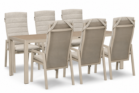 Lifestyle Vivaro/Creta 210x90 cm dining tuinset 7-delig
