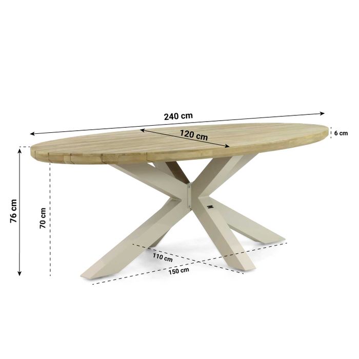 Santika Diogo dining tuintafel 240 x 120 cm