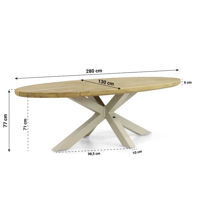 Santika Diogo dining tuintafel 280 x 130 cm