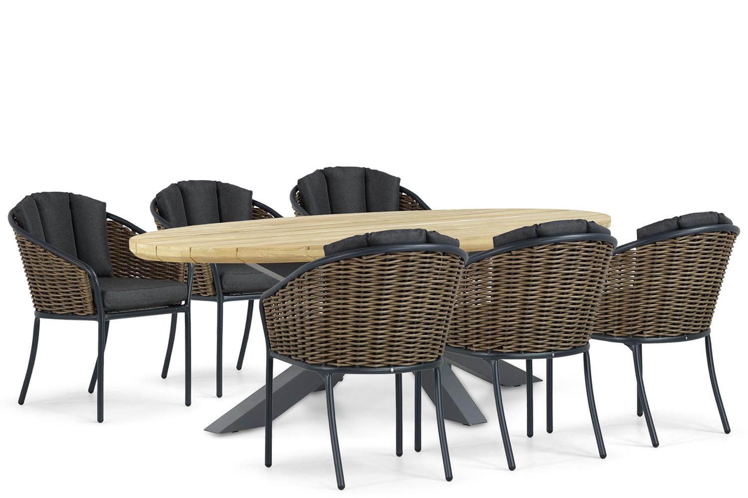 Santika Tika/Diogo 240 cm dining tuinset 7-delig thumbnail