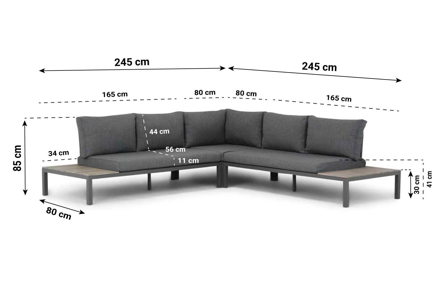 Domani La Festa/Venezia 90 cm hoek loungeset 4-delig