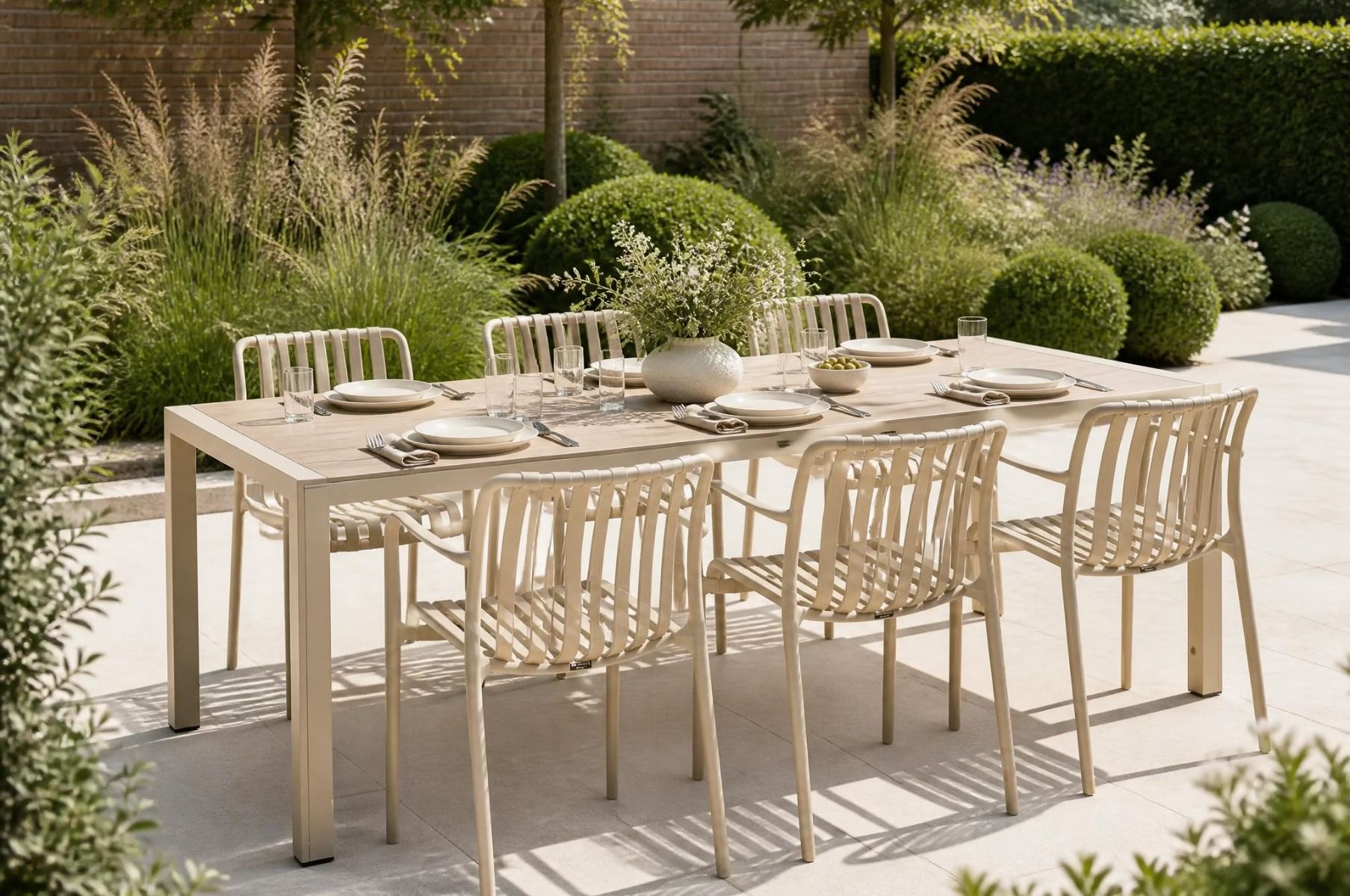 Domani Alba/Creta 210x90 cm dining tuinset 7-delig