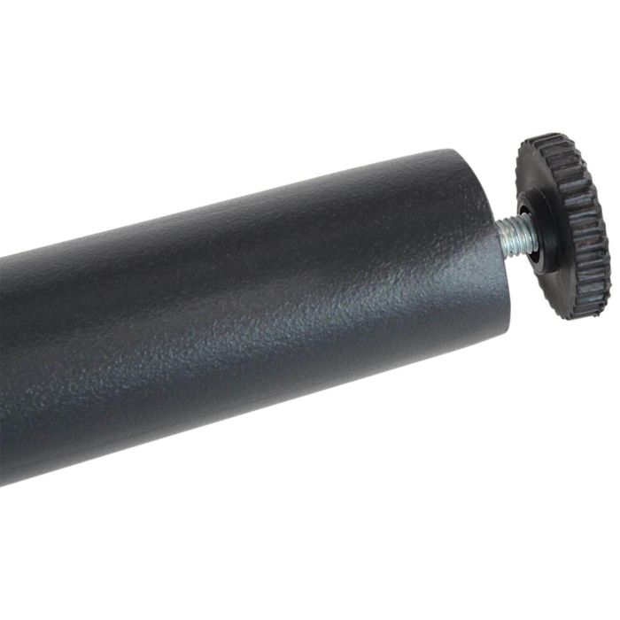 Detail van antraciet aluminium tafelpoot met uitdraaibare stelpoot