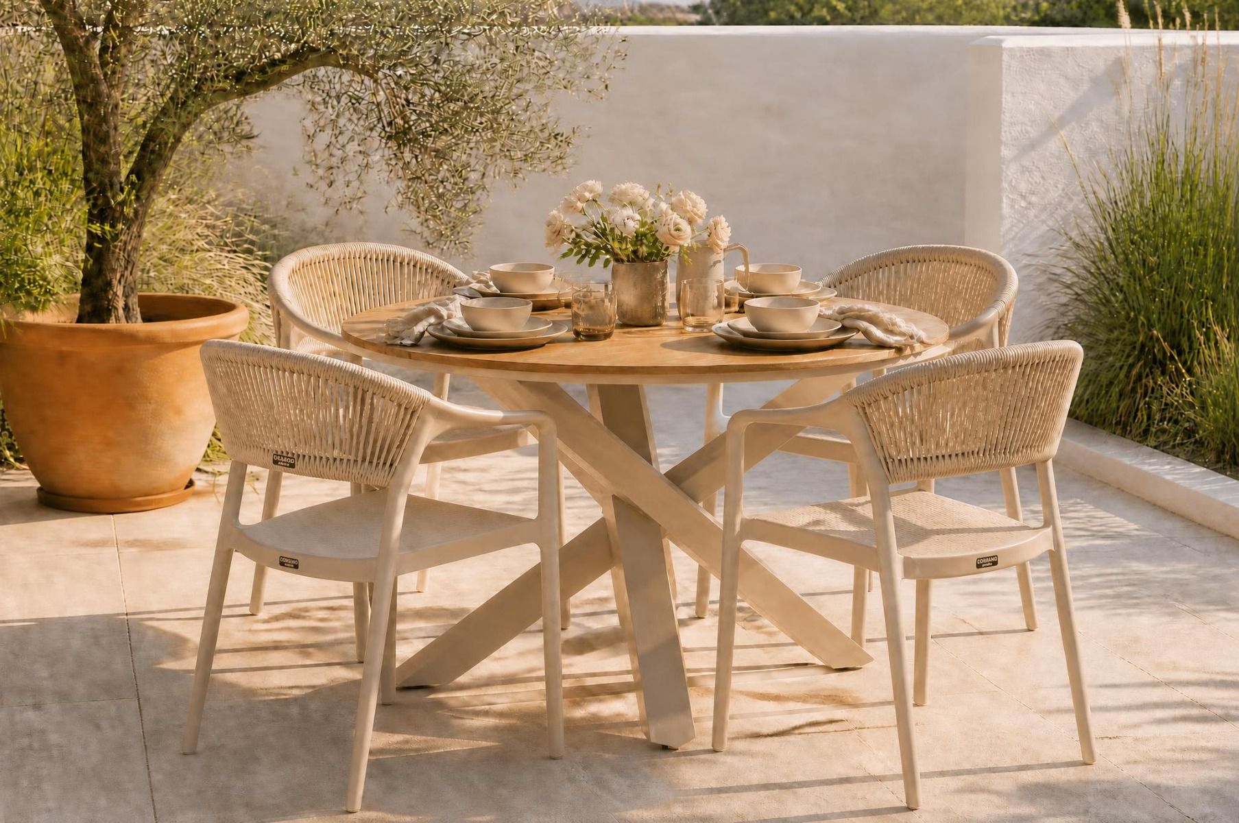 Domani Toscano/Ancona 125 cm dining tuinset 5-delig