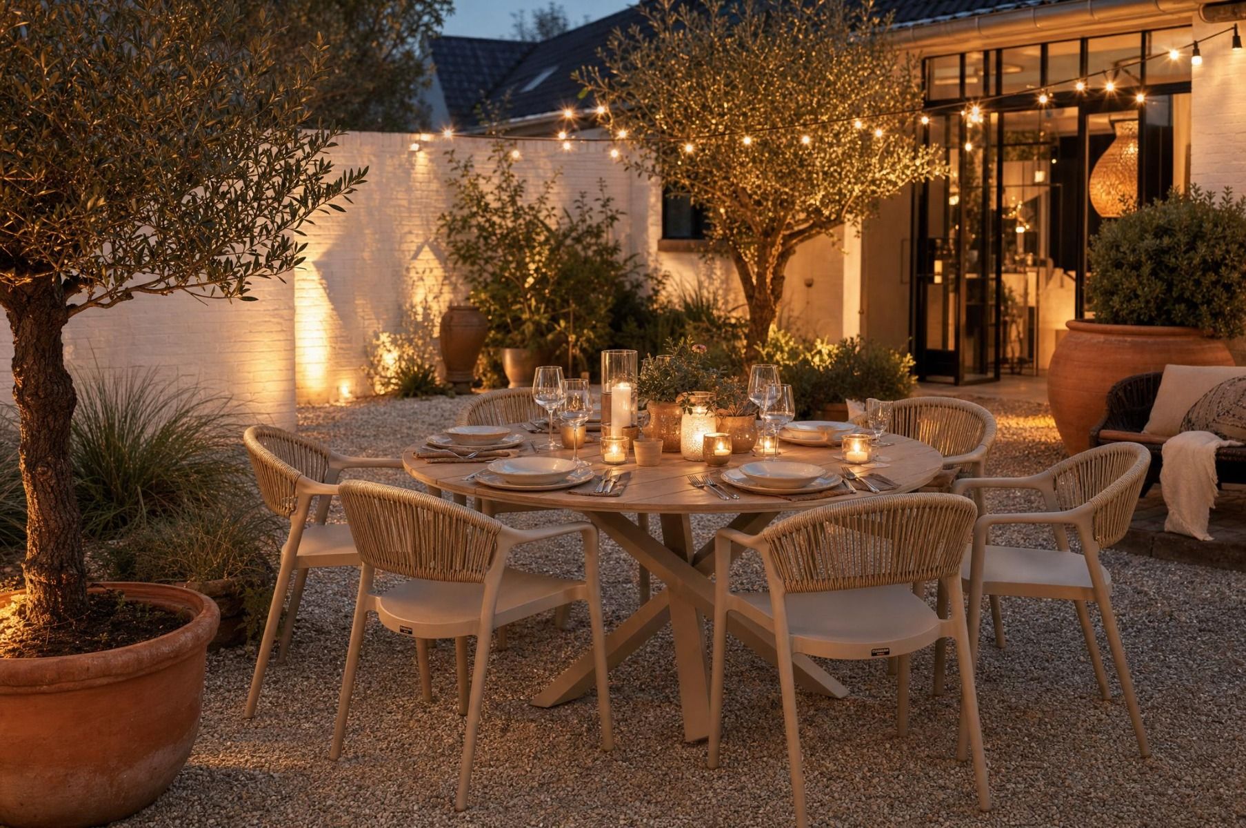 Domani Toscano/Ancona 150 cm dining tuinset 7-delig