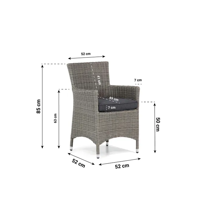 Garden Collections Dublin/Bolton 70 cm dining tuinset 3-delig