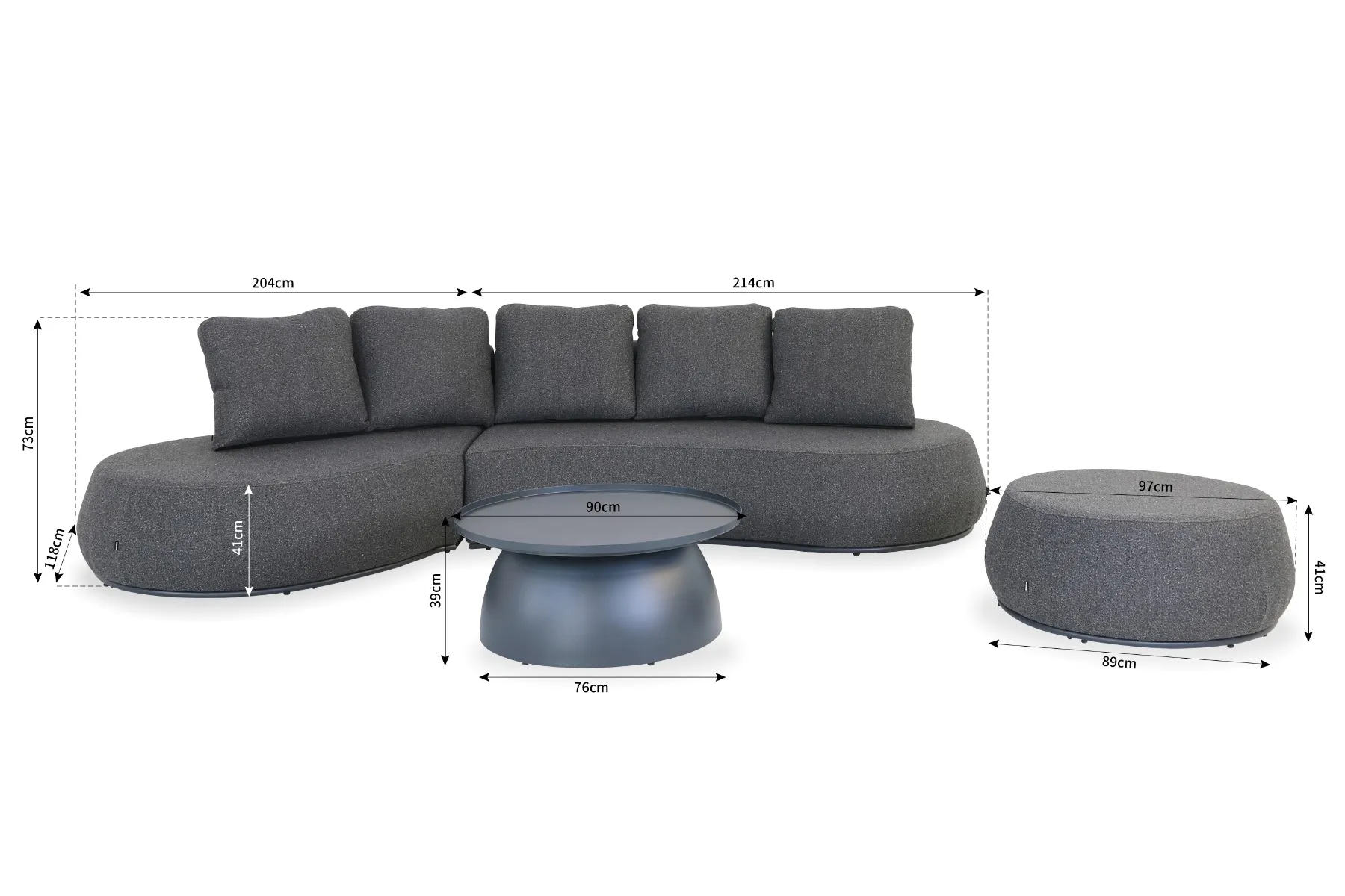 Lifestyle Lugo organisch loungeset 4-delig
