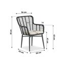 Dining tuinstoel met afmetingen - aluminium met wicker thumbnail