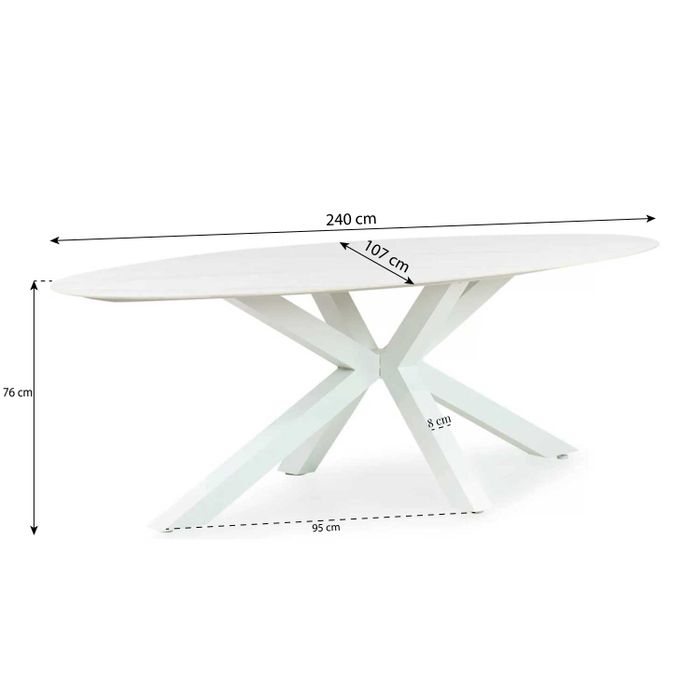 Lifestyle Rome/Ellisse 240 cm dining tuinset 7-delig