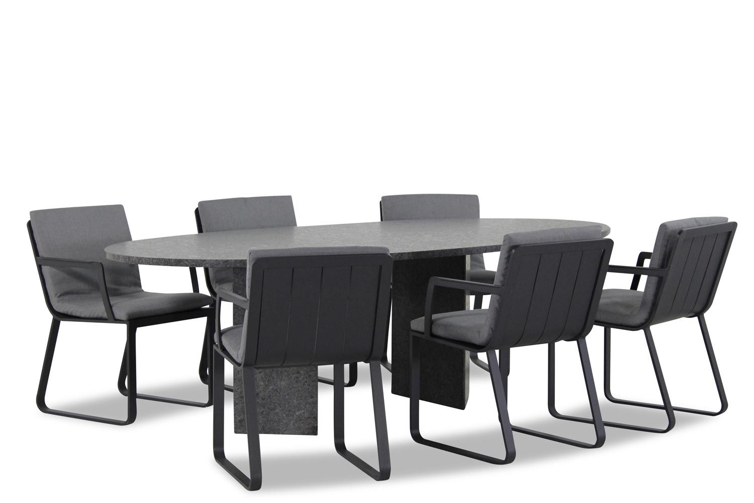 Lifestyle Estancia/Graniet ovaal 240 cm dining tuinset 7-delig  thumbnail
